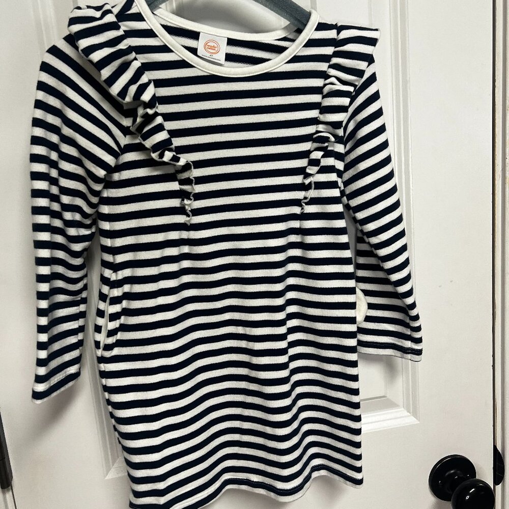 Wonder Nation Girls Navy and White Dress Size 4T